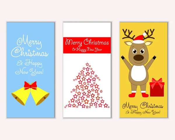 mutlu Noeller ve mutlu yeni yıl tebrik kartları vektör çizim