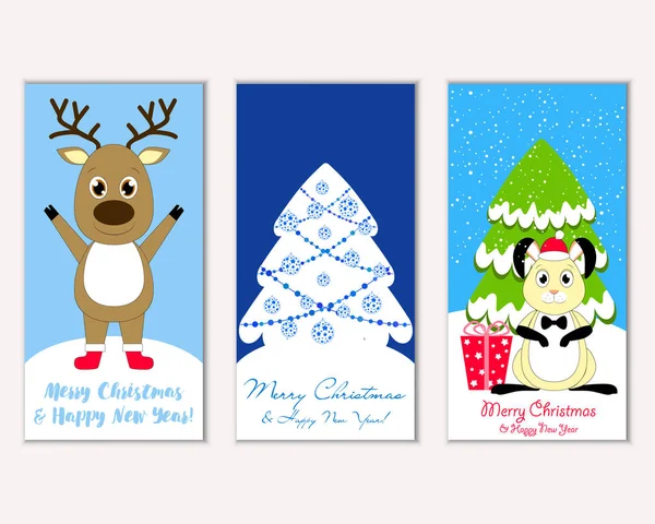 Renkli Noel kartları ile yeni yıl süslemeleri, illüstrasyon vektör