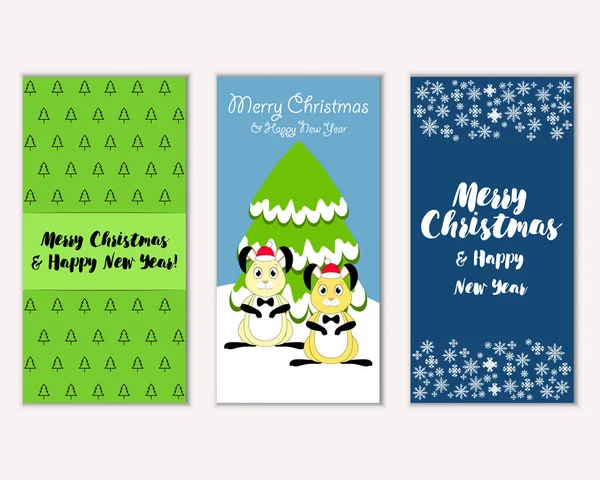 Renkli Noel kartları ile yeni yıl süslemeleri, illüstrasyon vektör