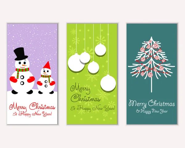 mutlu Noeller ve mutlu yeni yıl tebrik kartları vektör çizim