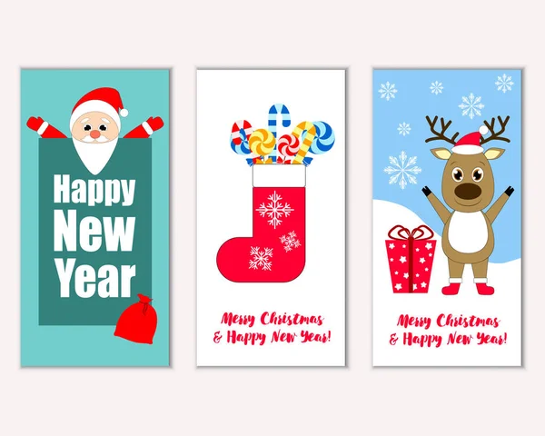 vektör çizim kış tatil tebrik kartları