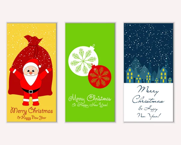 vektör çizim kış tatil tebrik kartları