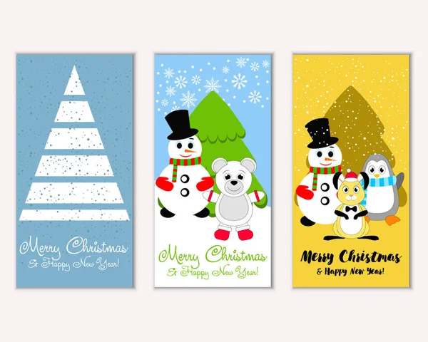 Renkli Noel kartları ile yeni yıl süslemeleri, illüstrasyon vektör