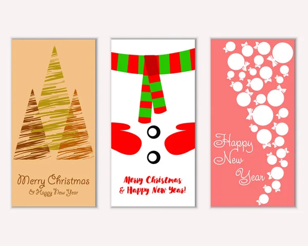 vektör çizim kış tatil tebrik kartları