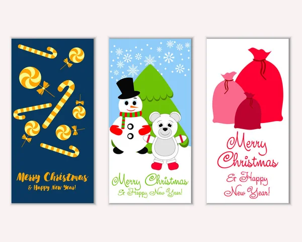 mutlu Noeller ve mutlu yeni yıl tebrik kartları vektör çizim       