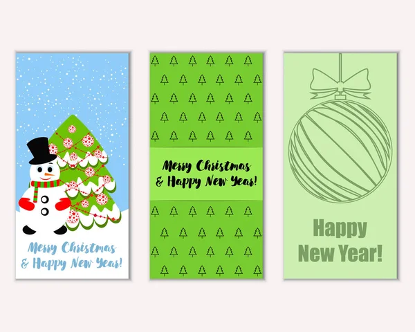 Renkli Noel kartları ile yeni yıl süslemeleri, illüstrasyon vektör