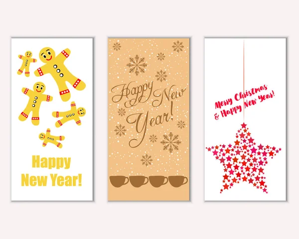 vektör çizim kış tatil tebrik kartları