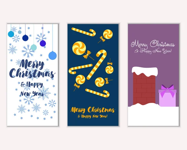 vektör çizim kış tatil tebrik kartları