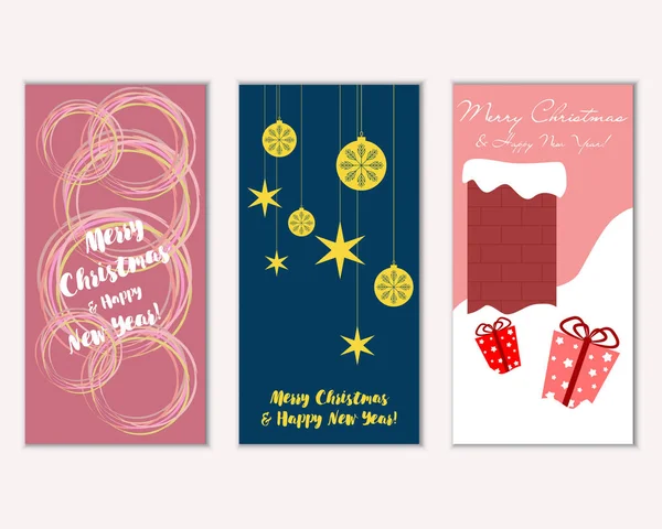 Renkli Noel kartları ile yeni yıl süslemeleri, illüstrasyon vektör