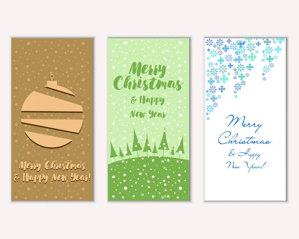 mutlu Noeller ve mutlu yeni yıl tebrik kartları vektör çizim