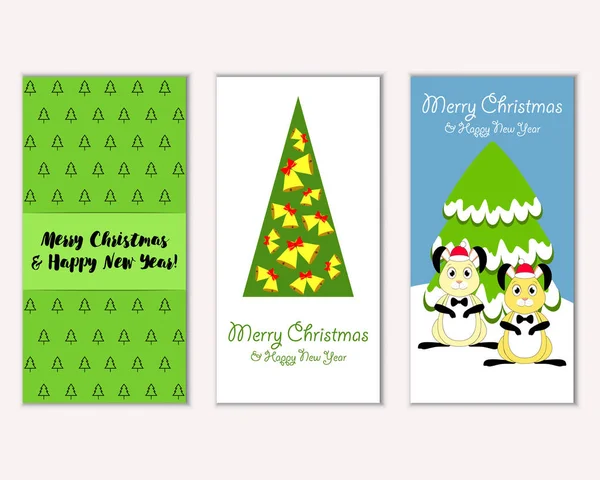 Renkli Noel kartları ile yeni yıl süslemeleri, illüstrasyon vektör