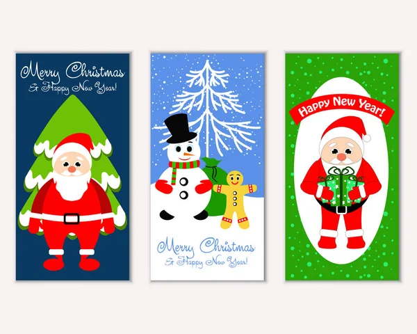 mutlu Noeller ve mutlu yeni yıl tebrik kartları vektör çizim