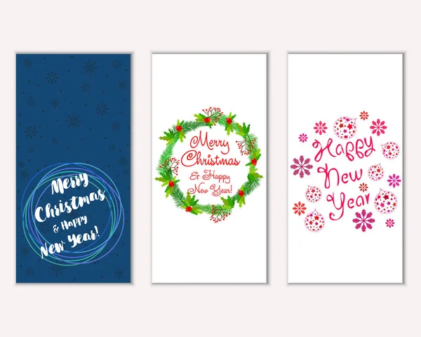 Renkli Noel kartları ile yeni yıl süslemeleri, illüstrasyon vektör