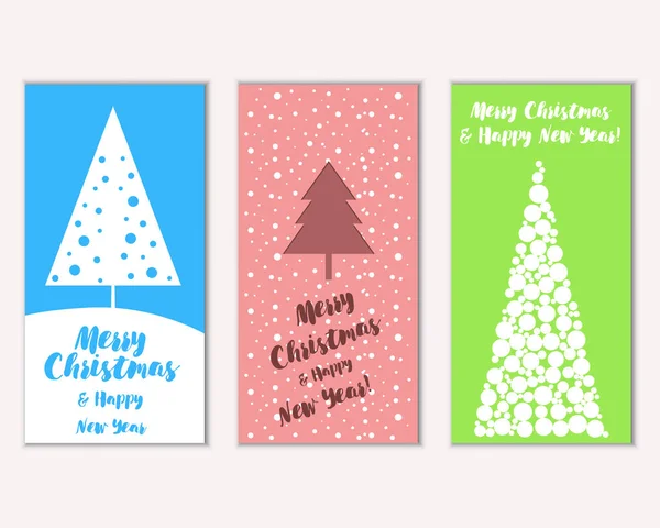 Cartes Noël Colorées Avec Décorations Nouvel Illustration Vectorielle — Image vectorielle