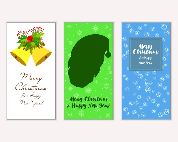 Renkli Noel kartları ile yeni yıl süslemeleri, illüstrasyon vektör