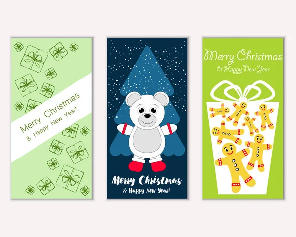 Renkli Noel kartları ile yeni yıl süslemeleri, illüstrasyon vektör