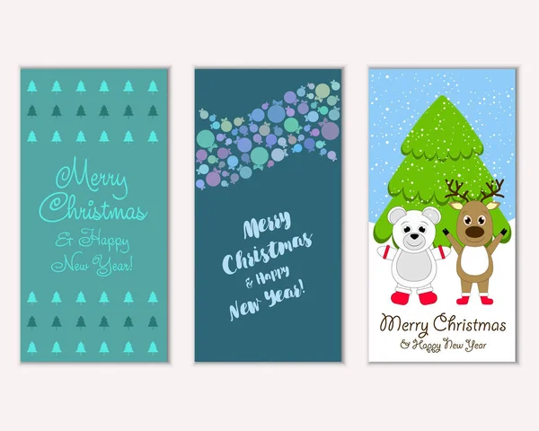 vektör çizim kış tatil tebrik kartları