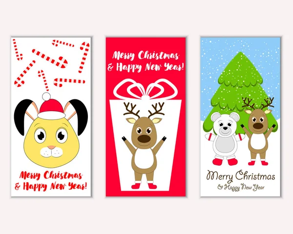 Renkli Noel kartları ile yeni yıl süslemeleri, illüstrasyon vektör