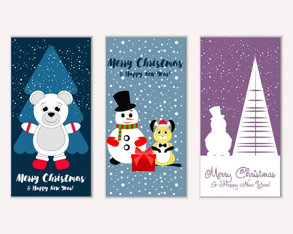 Renkli Noel kartları ile yeni yıl süslemeleri, illüstrasyon vektör