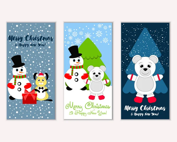 Renkli Noel kartları ile yeni yıl süslemeleri, illüstrasyon vektör