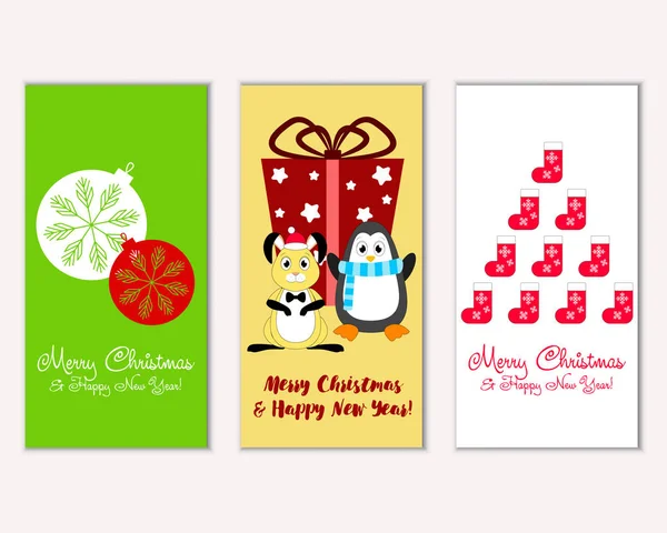 vektör çizim kış tatil tebrik kartları