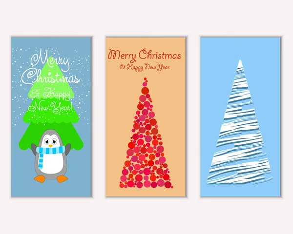 Mutlu Noeller ve mutlu yeni yıl tebrik kartları. Vektör çizim   