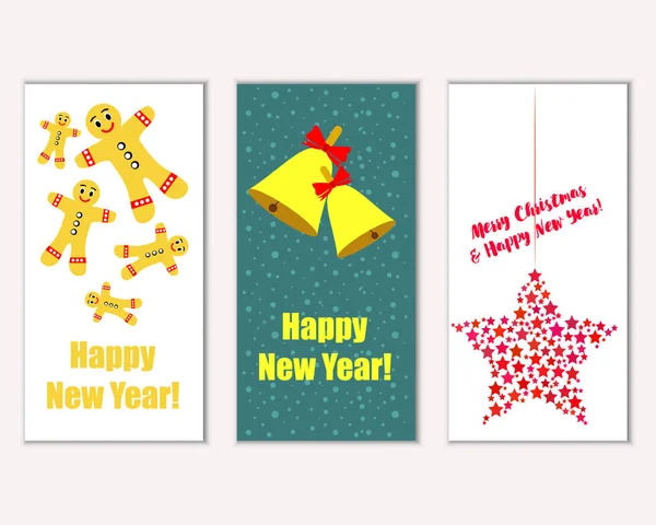 vektör çizim kış tatil tebrik kartları