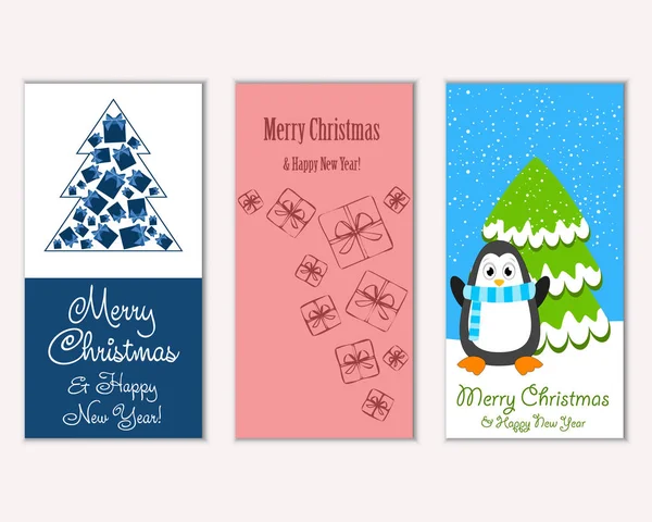 Renkli Noel kartları ile yeni yıl süslemeleri, illüstrasyon vektör