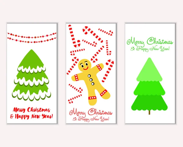 Mutlu Noeller ve mutlu yeni yıl tebrik kartları. Vektör çizim 