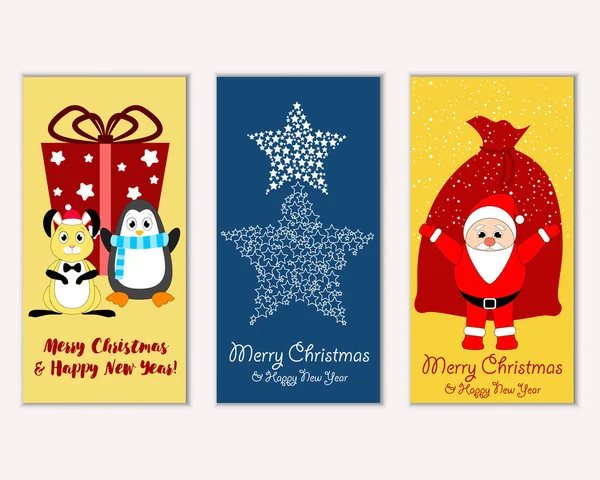 vektör çizim kış tatil tebrik kartları