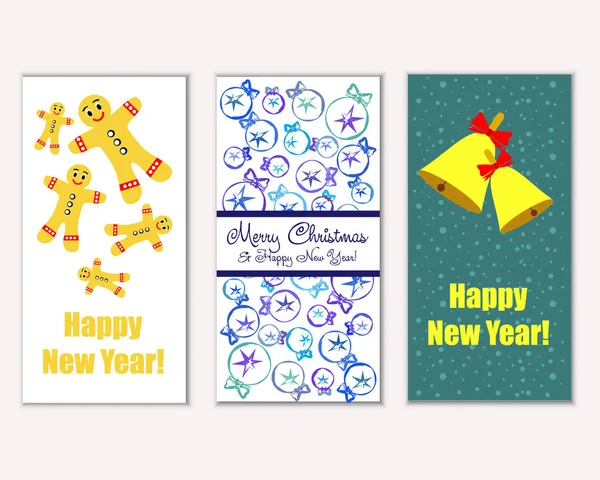 vektör çizim kış tatil tebrik kartları