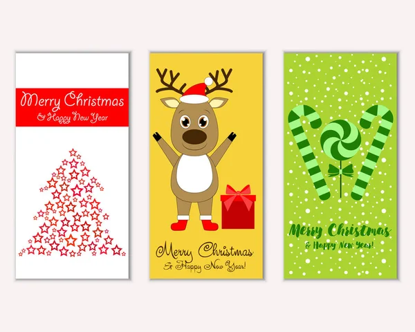 mutlu Noeller ve mutlu yeni yıl tebrik kartları vektör çizim
