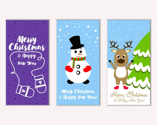 vektör çizim kış tatil tebrik kartları