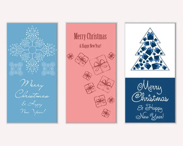 Renkli Noel kartları ile yeni yıl süslemeleri, illüstrasyon vektör