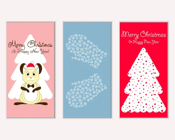 Renkli Noel kartları ile yeni yıl süslemeleri, illüstrasyon vektör