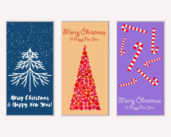 mutlu Noeller ve mutlu yeni yıl tebrik kartları vektör çizim