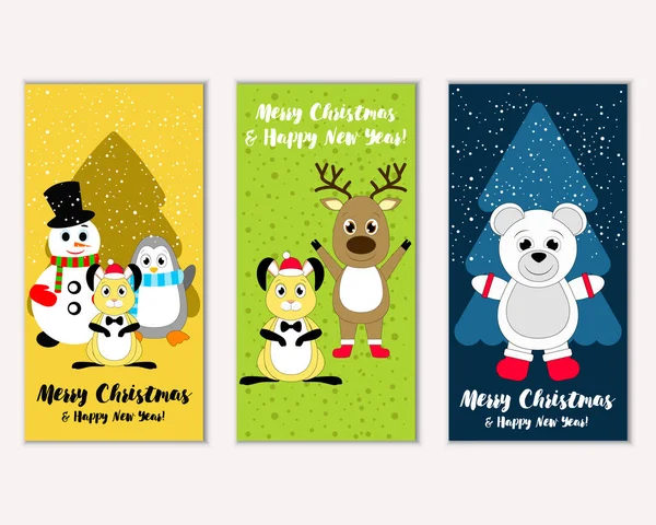 Renkli Noel kartları ile yeni yıl süslemeleri, illüstrasyon vektör