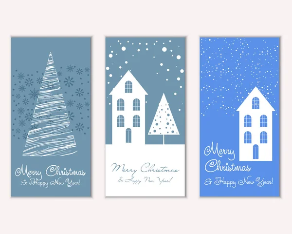 mutlu Noeller ve mutlu yeni yıl tebrik kartları vektör çizim     