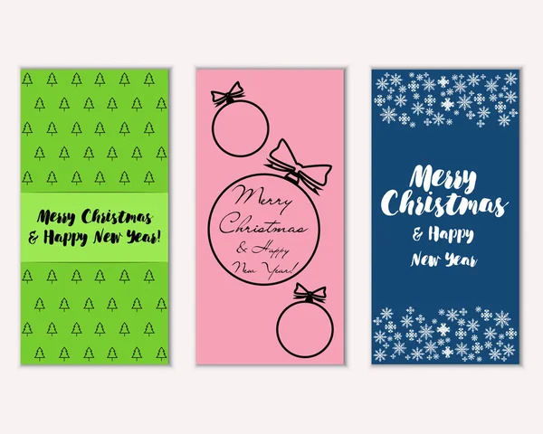 Renkli Noel kartları ile yeni yıl süslemeleri, illüstrasyon vektör