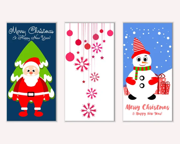 mutlu Noeller ve mutlu yeni yıl tebrik kartları vektör çizim