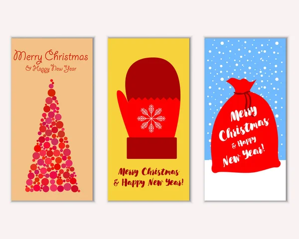 mutlu Noeller ve mutlu yeni yıl tebrik kartları vektör çizim