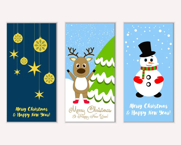 vektör çizim kış tatil tebrik kartları