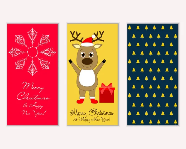 mutlu Noeller ve mutlu yeni yıl tebrik kartları vektör çizim   