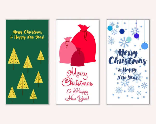 mutlu Noeller ve mutlu yeni yıl tebrik kartları vektör çizim      