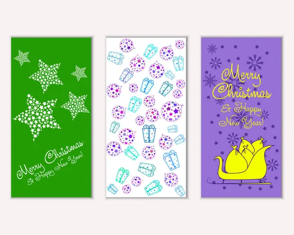 vektör çizim kış tatil tebrik kartları