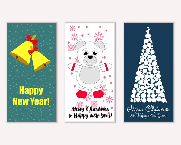 vektör çizim kış tatil tebrik kartları