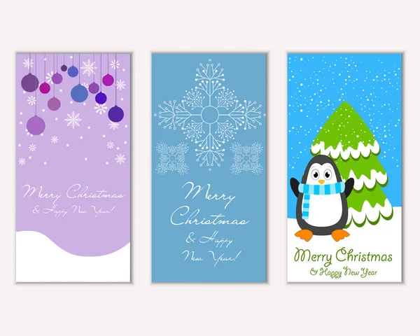 Renkli Noel kartları ile yeni yıl süslemeleri, illüstrasyon vektör