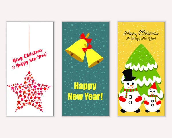 vektör çizim kış tatil tebrik kartları