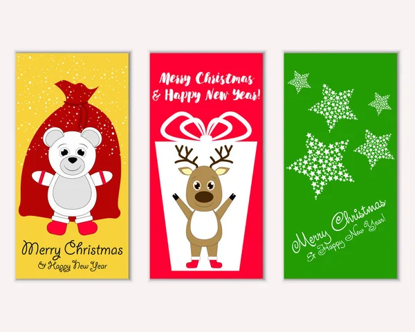 Renkli Noel kartları ile yeni yıl süslemeleri, illüstrasyon vektör