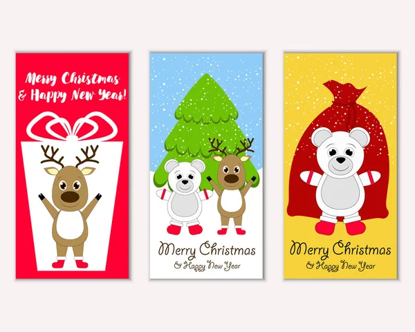 Renkli Noel kartları ile yeni yıl süslemeleri, illüstrasyon vektör